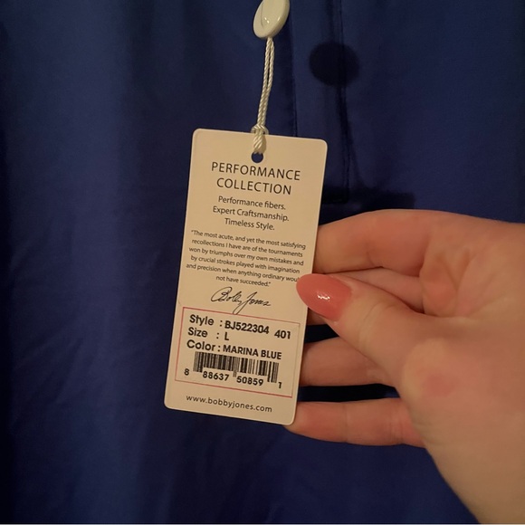 NWT Bobby Jones Performance Collection Navy Quarter Zip Vest Size Large - Picture 6 of 10